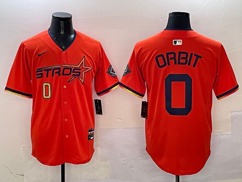 Men Houston Astros #0 Orbit Orange Three generations Joint Name 2025 Nike MLB Jersey style 10